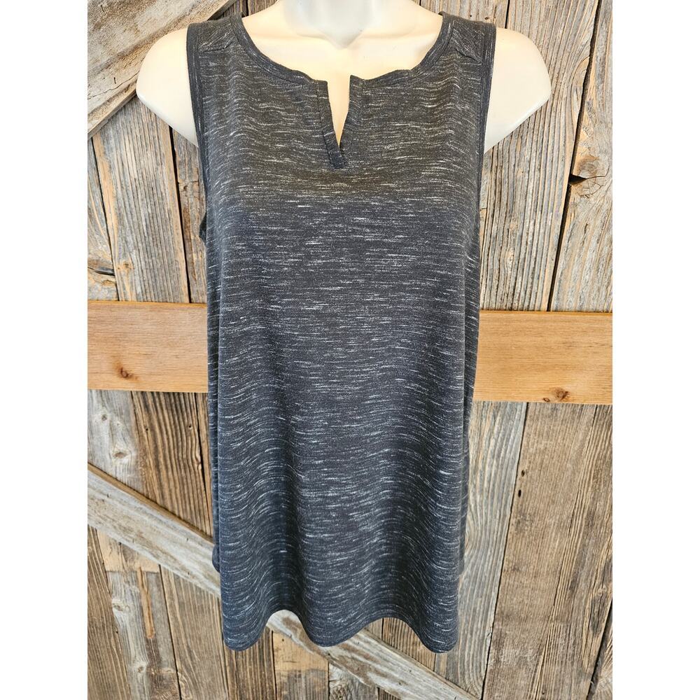 The North Face size M medium women's heathered grey stretched tank EUC active ^